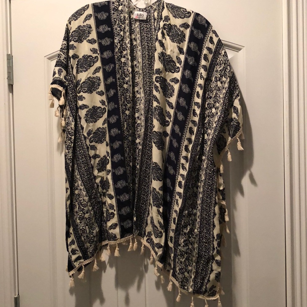 Navy and khaki Ruana